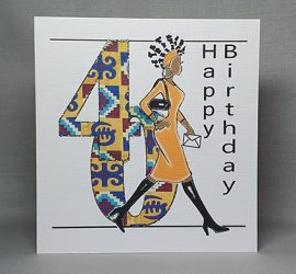 Women's 40th Birthday Greeting CardHand embellished milestone inspirational greeting card celebrating Women's 40th Birthdays.